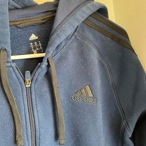 Blue Adidas Hoodie with Zipper